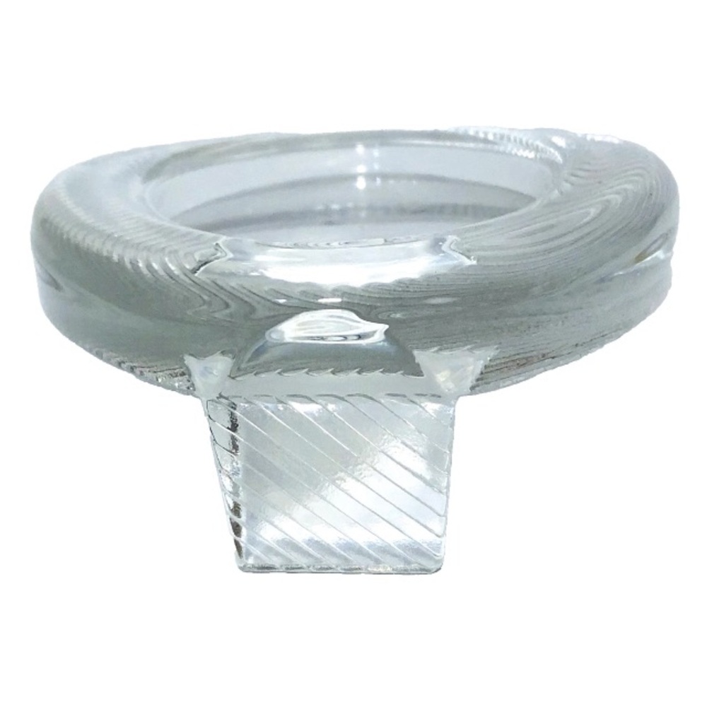 Mikasa Crystal Glass Oval Picture Frame with Ribbed Wave Design Freestanding - Picture 6 of 12
